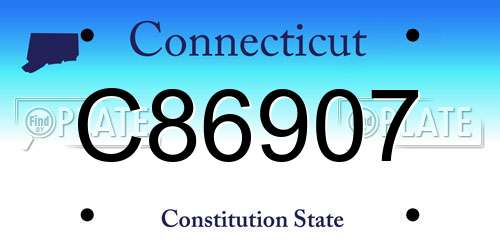 C86907 Connecticut License Plate