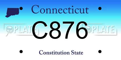C876 Connecticut License Plate