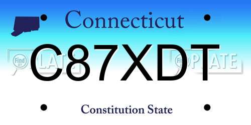C87XDT Connecticut License Plate