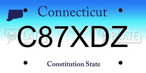 C87XDZ Connecticut License Plate