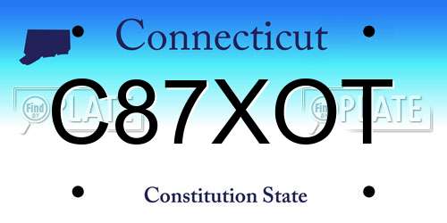 C87XOT Connecticut License Plate