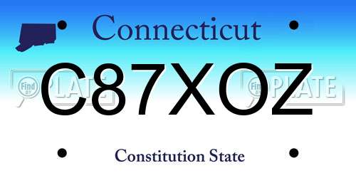 C87XOZ Connecticut License Plate