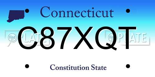C87XQT Connecticut License Plate