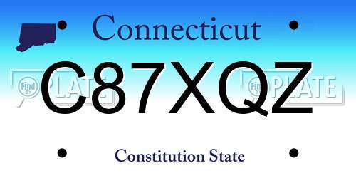 C87XQZ Connecticut License Plate