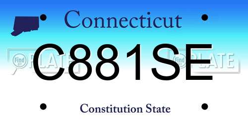C881SE Connecticut License Plate