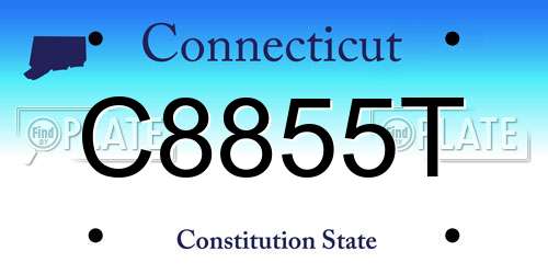 C8855T Connecticut License Plate