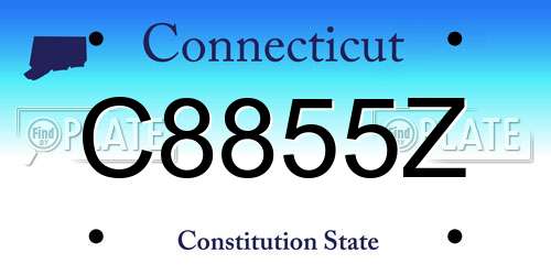 C8855Z Connecticut License Plate