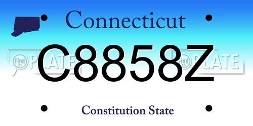 C8858Z Connecticut License Plate