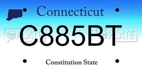 C885BT Connecticut License Plate