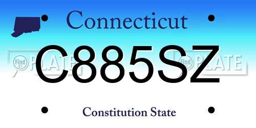 C885SZ Connecticut License Plate