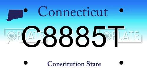 C8885T Connecticut License Plate
