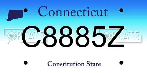 C8885Z Connecticut License Plate