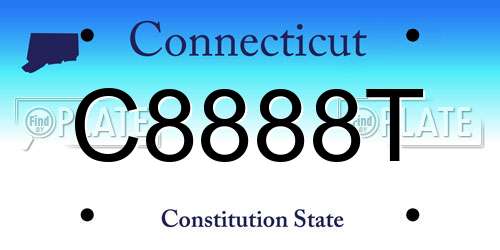 C8888T Connecticut License Plate