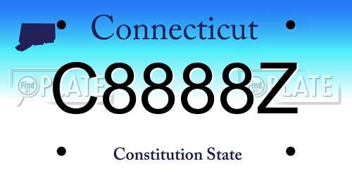 C8888Z Connecticut License Plate