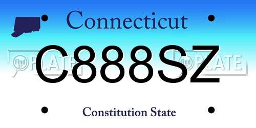 C888SZ Connecticut License Plate