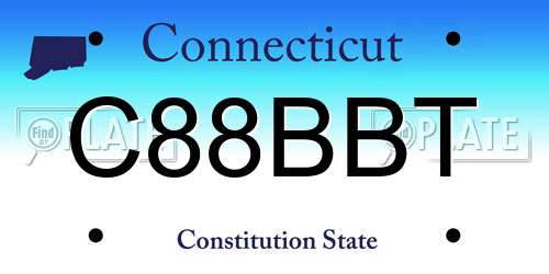 C88BBT Connecticut License Plate