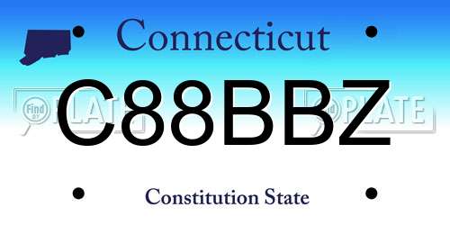 C88BBZ Connecticut License Plate