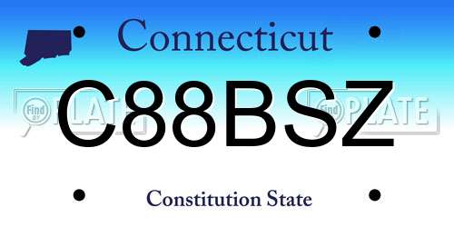 C88BSZ Connecticut License Plate
