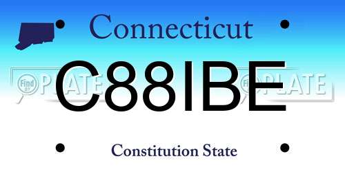 C88IBE Connecticut License Plate