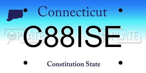 C88ISE Connecticut License Plate