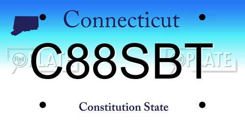 C88SBT Connecticut License Plate