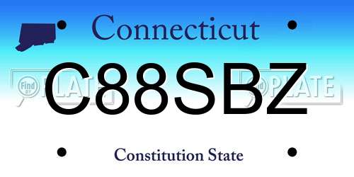 C88SBZ Connecticut License Plate