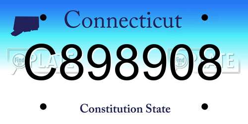 C898908 Connecticut License Plate