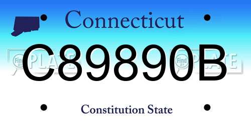 C89890B Connecticut License Plate