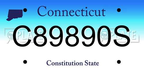 C89890S Connecticut License Plate