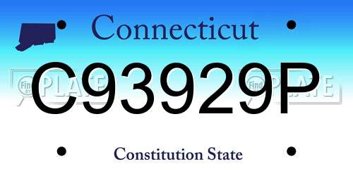 C93929P Connecticut License Plate