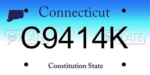C9414K Connecticut License Plate
