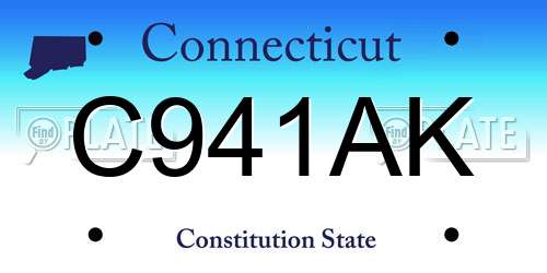 C941AK Connecticut License Plate