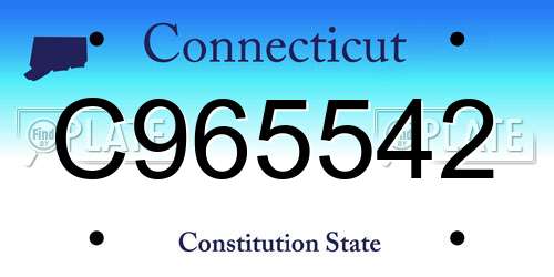 C965542 Connecticut License Plate