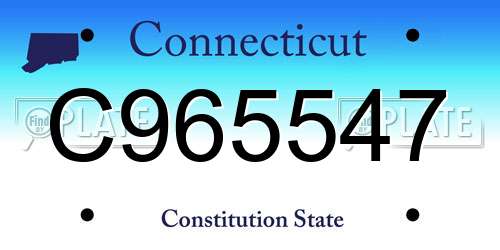 C965547 Connecticut License Plate