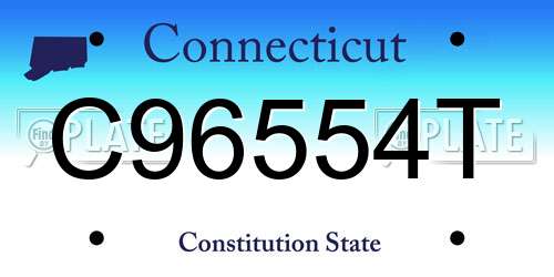 C96554T Connecticut License Plate