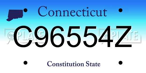 C96554Z Connecticut License Plate