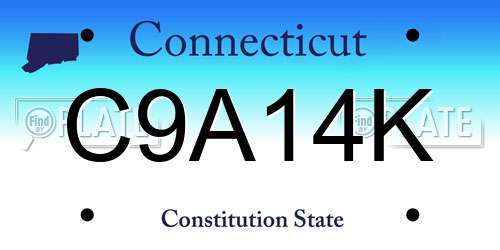 C9A14K Connecticut License Plate
