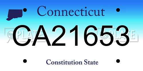 CA21653 Connecticut License Plate