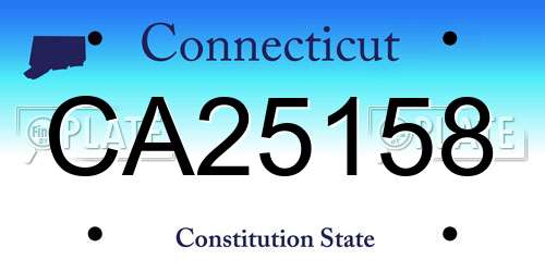 CA25158 Connecticut License Plate