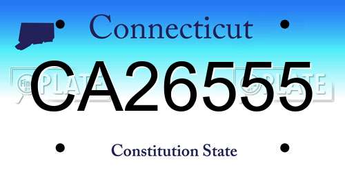 CA26555 Connecticut License Plate