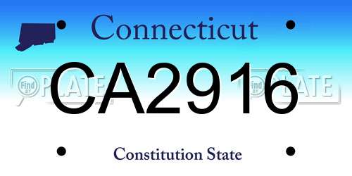 CA2916 Connecticut License Plate
