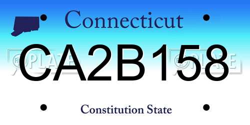 CA2B158 Connecticut License Plate