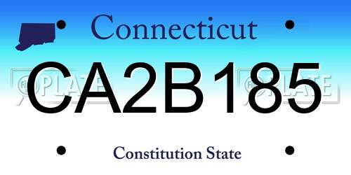 CA2B185 Connecticut License Plate