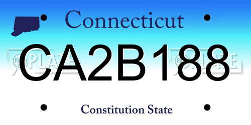 CA2B188 Connecticut License Plate