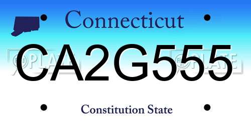CA2G555 Connecticut License Plate