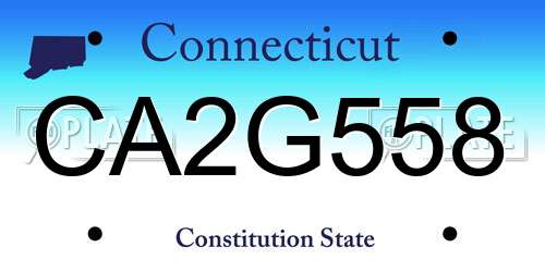 CA2G558 Connecticut License Plate