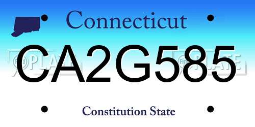 CA2G585 Connecticut License Plate