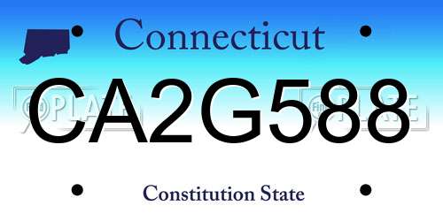 CA2G588 Connecticut License Plate