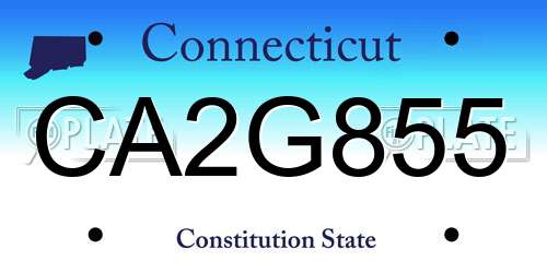CA2G855 Connecticut License Plate