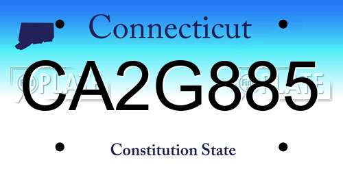 CA2G885 Connecticut License Plate